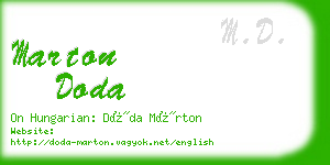 marton doda business card